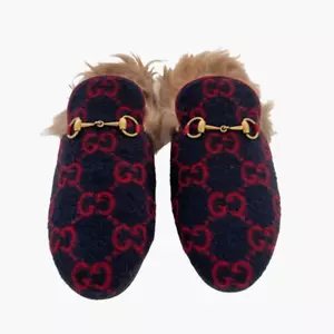 NIB Gucci Princetown Horsebit Wool Slippers Mules Slip-ons 39.5 - Picture 1 of 8