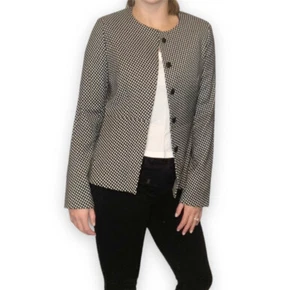 MAX MARA Black White Square Printed Evening Jacket Women’s Size: 8 (Fits 4/6) S) - Picture 1 of 12