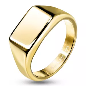 RITTERRING DAMEN HERREN STAHL GOLDFARBEN GRAVUR MÖGLICH 9mm 7685G - Bild 1 von 1