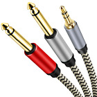 Ubrand 3.5mm to 6.35mm Cable 0.5m,Hanprmeee 3.5mm 1/8" TRS to Dual 6.35mm 1/4"