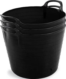 FLEXIWANNE MIT GRIFF BAUMEISTEREIMER TRUG BAUBEHÄLTER EIMER schwarz - Bild 1 von 6