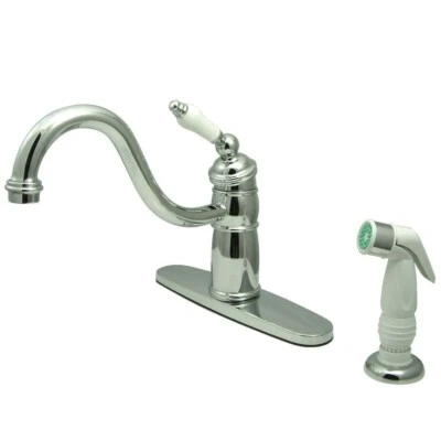 Kingston Brass KB157.PL Victorian Kitchen Faucet - Chrome; New in Box - Image 1 of 4
