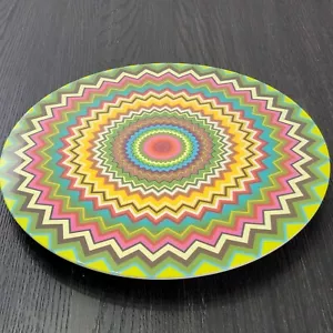 Jackie Shapiro französischer Stier Chevron Muster Lazy Susan 15,5 Zoll - Bild 1 von 11