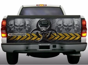 Biohazard skull zombie truck tailgate vinyl graphic decal wraps - Picture 1 of 2