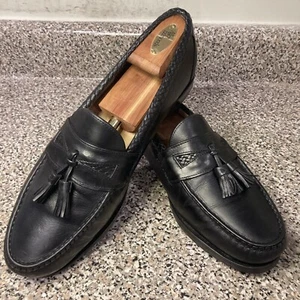 Allen Edmonds Maxfield 47711 Black Leather Tassel Slip-On Loafer Men's 11.5E GUC - Picture 1 of 24