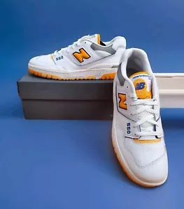 New Balance BB550 'Lakers White/Vibrant Orange BB550WTO Men's Size 8 - Picture 1 of 23
