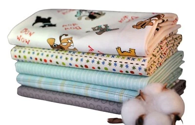 Paquete de 5 cuartos de grasa de tela Puppy Park Cream de Bella Blvd. para Riley Blake Foto 1 de 2