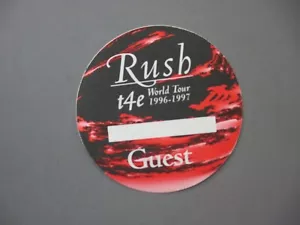 RUSH satin pass from t43 Tour 1996-97 GUEST satin sticker pass ! - Picture 1 of 1