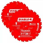 Diablo D0724VPX 7-1/4” x 24 Tooth Carbide Circular Saw Blade Framing (2-Pack)