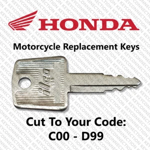 Honda Motorcycle ATV Pioneer Key Cut to Your Code C00 - D99 - Picture 1 of 1