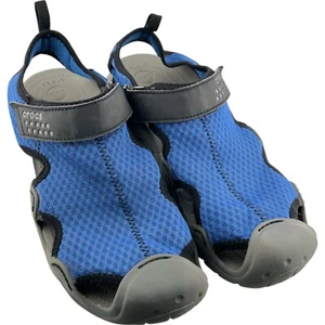 Crocs Blue SwiftWater Mesh Sandals Mens Size 7 Water Shoes 15041 - Picture 1 of 14