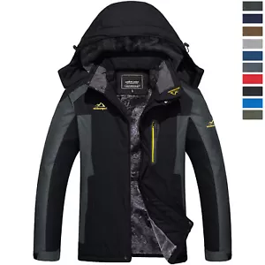 Men's Outdoor Ski Snow Jacket Waterproof Mountain Hiking Winter Warm Fleece Coat - Picture 1 of 88