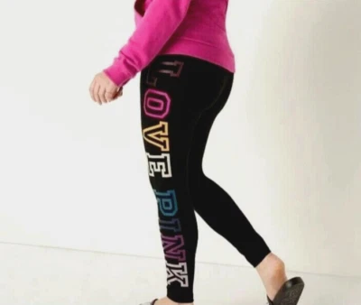 LEGGINGS ROSA VICTORIA'S SECRET CINTURA ALTA ALGODÓN talla L Foto 1 de 4