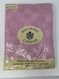 Three Sultan's Linens Vinyl Table Cloths 52x52 Pink Checkerboard See Description - Picture 1 of 3