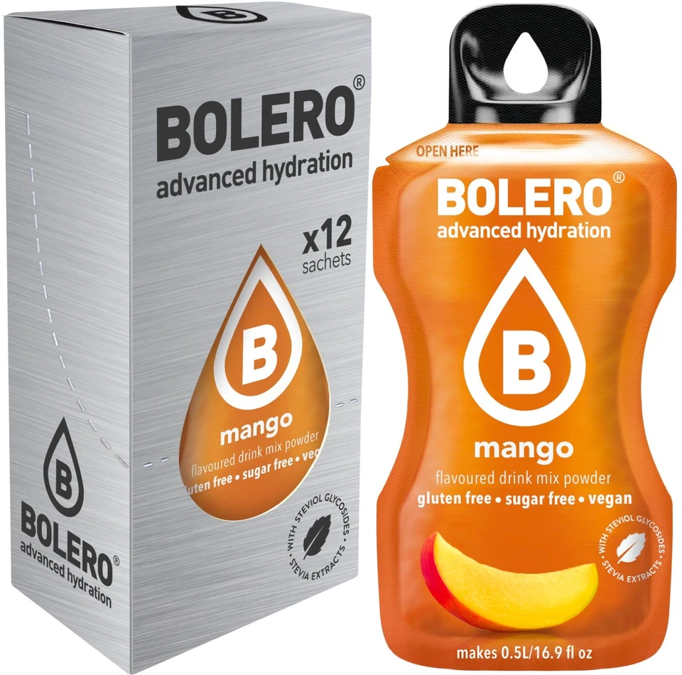 (165,28€/kg) 12 Sticks Bolero Mango Pulver Getränkepulver zuckerfrei - Bild 1 von 1