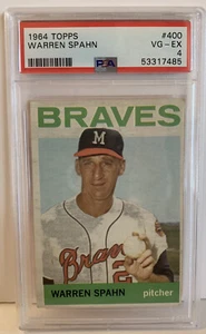 1964 Topps Warren Spahn #400 PSA 4 Braves VG-EX Baseball Card - Picture 1 of 2