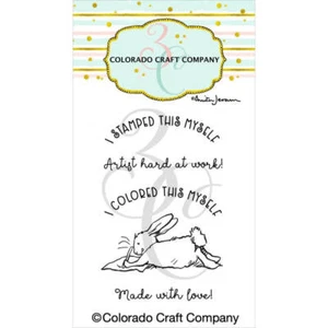 Estampillas transparentes Colorado Craft Company 2""X3"" - mini tarjeta trasera conejo - por Anita Jera - Imagen 1 de 2