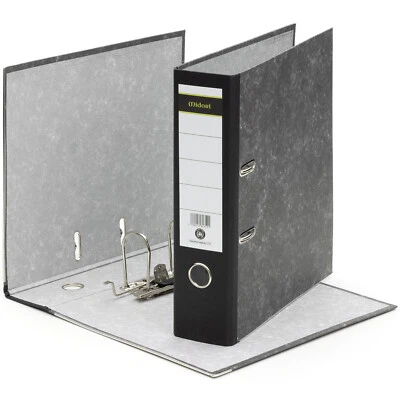 MIDORI © 20 x Aktenordner 80mm A4 Breit Wolkenmarmor Schwarz Briefordner Ordner