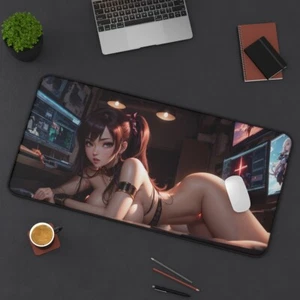 Anime Girl Gaming Mouse Pad Manga PC Gamer Desk Mat Cute Ass Kawaii Tcg Playmat - Picture 1 of 11