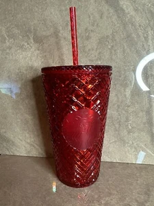 Starbucks Tumbler Thermobecher Cold to Go Bling Studded Rot mit Logo 16oz NEU - Bild 1 von 4