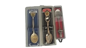 VINTAGE SOUVENIR SPOONS LOT OF 3 DIFFERENT - Picture 1 of 7