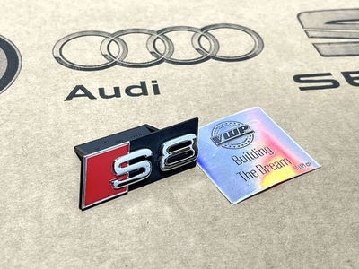 Audi A8 S8 Frontal S8 Parrilla Insignia Logo Emblema Genuino Nuevo OEM Pieza - Imagen 1 de 4