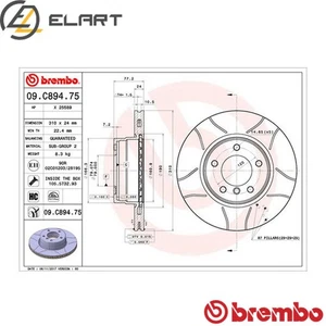 2x BRAKE DISC 09.C894.75 FOR BMW N52B25A/BE/B/BF N53B25A M57D25 2.5L M57D30 3.0L - Picture 1 of 9
