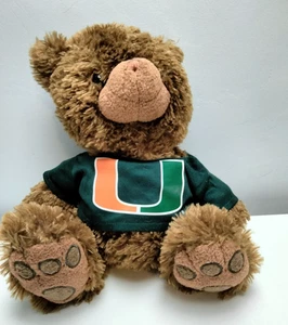 University of Miami Bear Plush Stuffed Animal 10" UM Mascot T-Shirt Toy Gift - Picture 1 of 4