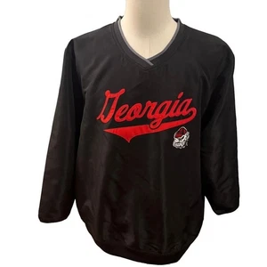 Russell UGA NCAA Georgia Bulldogs Pullover Negro Chaqueta Cortavientos XL - Imagen 1 de 4