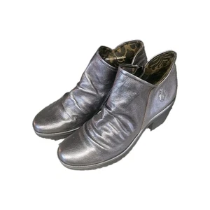 Fly London Mezo Pewter Graphite Neu Leder Bootie 39/9 Reg 189 $ - Bild 1 von 5