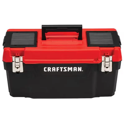 Craftsman Tool Box, Plastic, Black/Red, 20 in W x 10 in D x 10 in H CMST20901 - Image 1 of 4