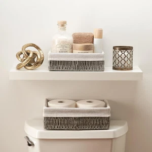 Beautiful Toilet Paper Storage Basket Set of 2 – Decorative Wicker Bathroom Orga - Picture 1 of 12