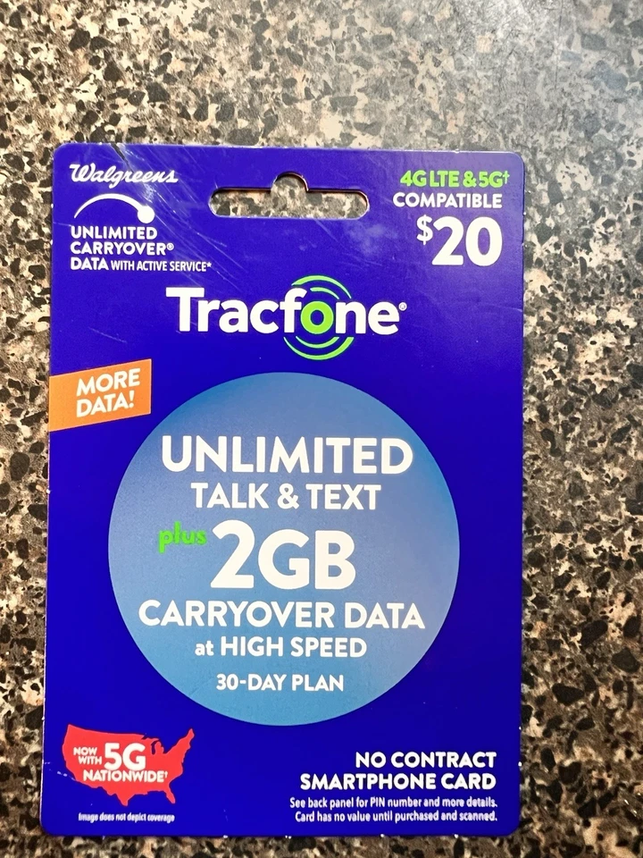 TRACFONE Unlimited Talk And Text SMARTPHONE $20 REFILL   DIGITAL CODE  - Image 1 of 1