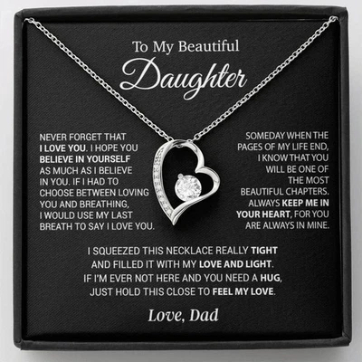 Collar para hija de padre, regalo significativo para su amado hijo. Foto 1 de 4