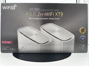 ASUS | ZenWiFi XT9 AX7800 Two (2) Pack | Tri-Band Mesh WiFi 6 | White | Used - Picture 1 of 6