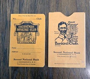 1920 Christmas Banking Club Passbook & Sleeve - Second National Bank Cooperstown - Bild 1 von 7
