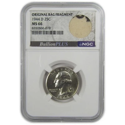 1944 D Washington Quarter MS 66 NGC Silver Bag Fragment SKU:I20499 - Image 1 of 4
