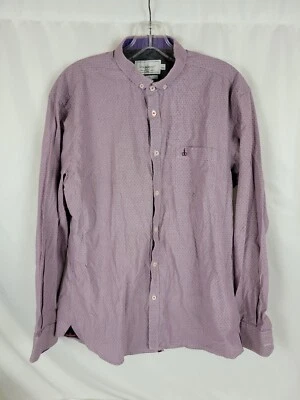 Dirk & Brown Savile Row London Mens Sz 17 Purple Birds Eye Slim Fit Dress Shirt  - Image 1 of 4