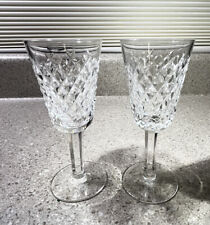 E1205~ 2 Vintage Waterford Alana Crystal Claret Wine Glasses Stemmed