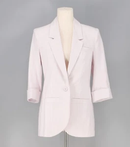 CENTRAL PARK WEST $151 Durham Linen Elbow Sleeve Blazer Faint Pink Size S - Picture 1 of 9