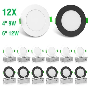 4/6 Inch LED Recessed Ceiling Light 5CCT Ultra Slim with Junction Box 12pcs Spot - Picture 1 of 15
