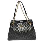 GUCCI tote bag leather GG Marmont 453569 black