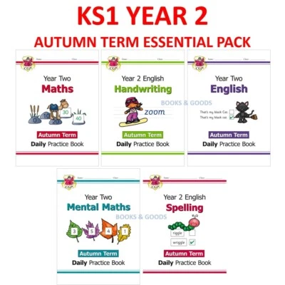 KS1 Year 2 Maths English Handwriting Spelling Autumn Workbook wit Answer Age 6-7 - Image 1 of 4