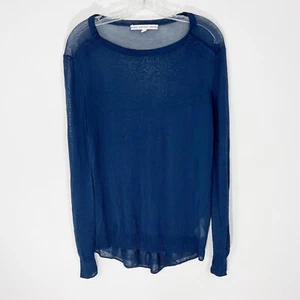 & Other Stories Langarmshirt dunkelblau transparent Feinstrick Größe Large - Bild 1 von 7