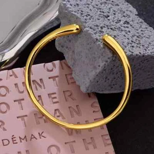 EDLES Armband 925 SILBER massiv Armkette GOLD dünner ARMREIF Armzange Zirkonia - Bild 1 von 2