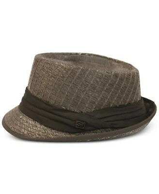 Sombrero Fedora Sean John Para Hombre Textura de Papel Banda Sólida Negro Foto 1 de 4