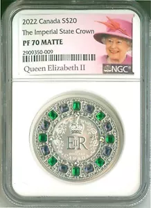 2022 Canada S$20 The Imperial State Crown W/ Crystals NGC PF70 Matte Box COA OGP - Picture 1 of 7