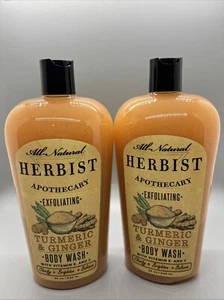 2-Pack Herbist ~ Turmeric & Ginger Body Wash with Vitamins 32 fl oz Each - Picture 1 of 10