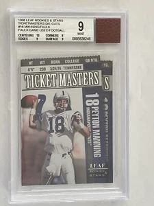 1998 Peyton Manning Faulk /2500 (250 DC)  Leaf R & S Ticketmasters #16 BGS 9/10 - Picture 1 of 4