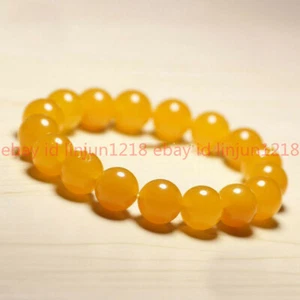Natural 6/8/10/12mm Topaz Jade Aquamarine Gemstone Beads Bangle Bracelet 7.5" AA - Picture 1 of 22